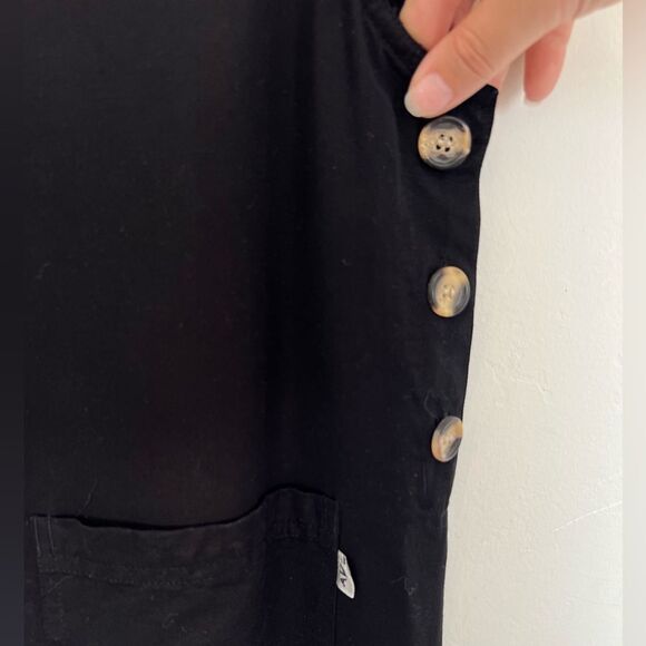 Black Amy K Su 90's Style Vintage Overall Dress Petite Small cottagecore - Picture 4 of 6